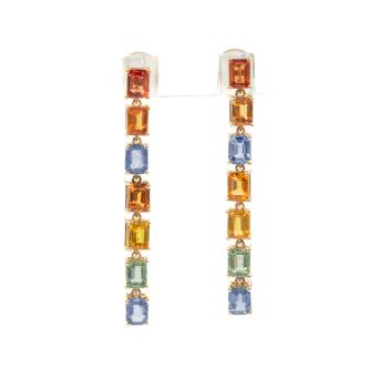 4.20ct Multi-coloured Sapphire Earrings