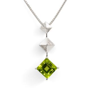 5.30ct Peridot and Diamond Pendant