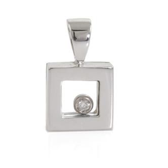 Square Shape Floating Diamond Pendant