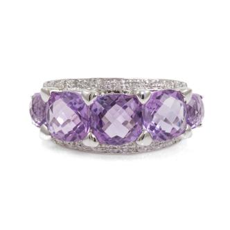4.50ct Amethyst and Diamond Ring