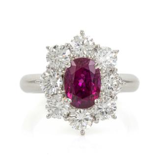 2.29ct Ruby & 2.15ct Diamond Ring GIA