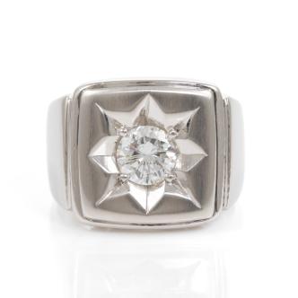1.00ct Mens Diamond Platinum Ring
