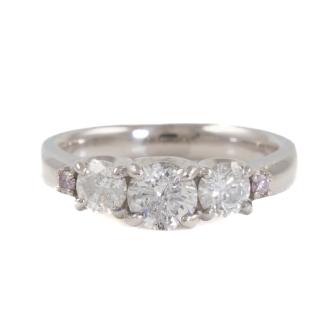 1.00ct Pink & White Diamond Dress Ring