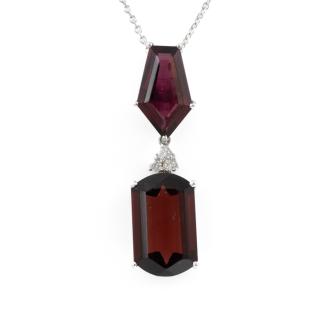 8.89ct Garnet & Diamond Pendant
