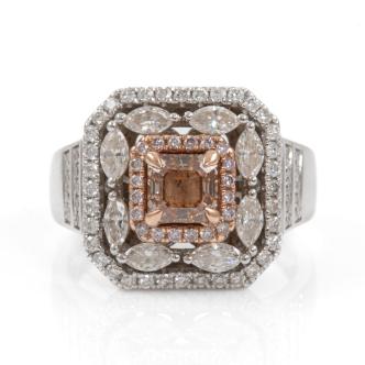 0.86ct Centre Fancy Diamond Ring GIA