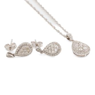 Diamond Pending & Earrings Set