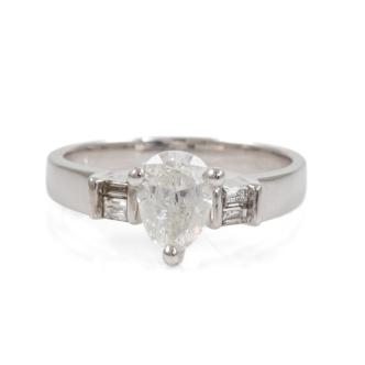 1.00ct Centre Pear Shape Diamond Ring