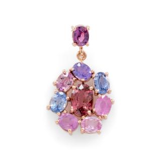 Ceylon Ruby, Garnet and Sapphire Pendant