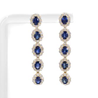 2.91ct Sapphire and Diamond Earrings