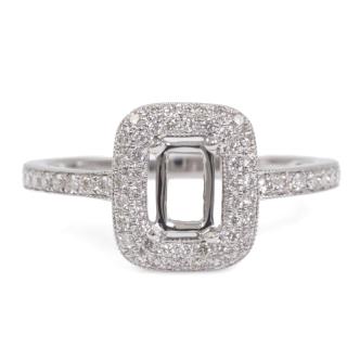 18ct Gold Semi Mount Ring with Diamonds