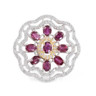 3.50ct Ruby and 1.32ct Diamond Ring