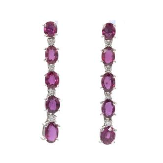 3.76ct Ruby and Diamond Earrings