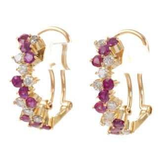 0.68ct Ruby and Diamond Earrings