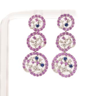 2.08ct Sapphire & 0.52ct Diamond Earrings