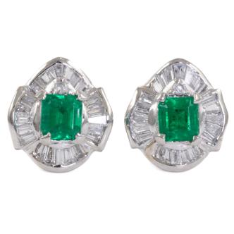 0.70ct Emerald and Diamond Earrings