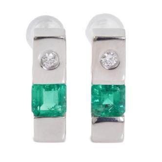 0.64ct Emerald and Diamond Earrings