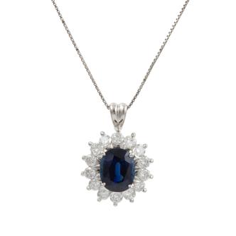 2.26ct Sapphire and Diamond Pendant