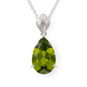 6.18ct Peridot and Diamond Pendant