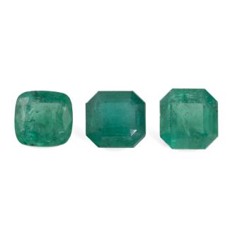 6.78ct Three Loose Emeralds