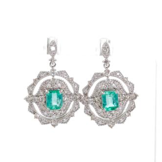 0.57ct Emerald & Diamond Earring