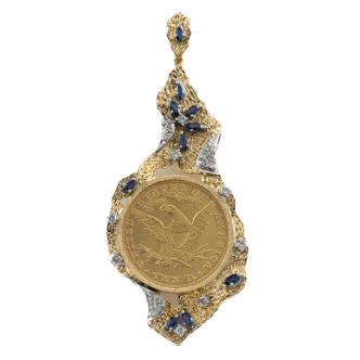 Framed Gold Coin Pendant
