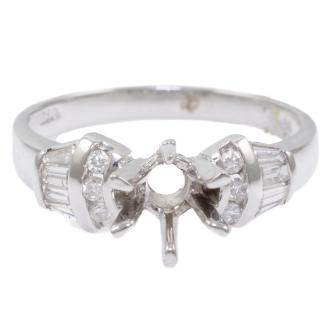 18ct Gold Semi Mount Ring with Diamonds