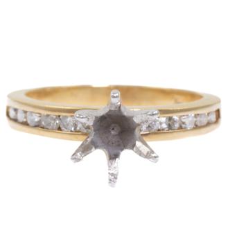 18ct Gold Semi Mount Ring with Diamonds