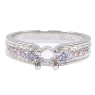 Semi Mount Ring, Pink & Blue Diamonds