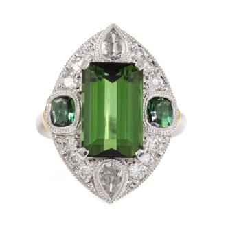 4.54ct Centre Tourmaline & Diamond Ring