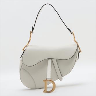 Christian Dior Saddle Bag in White