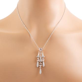 3.08ct Morganite and Diamond Pendant