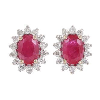 1.50ct Burmese Ruby Earrings GSL