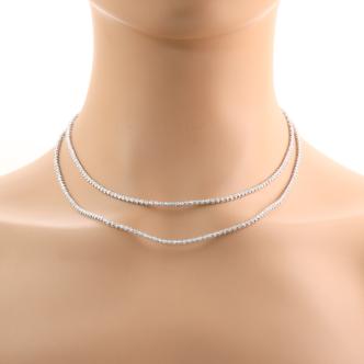 6.81ct Diamond 2 Row Necklace
