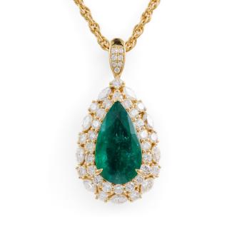 8.97ct Emerald & 3.03ct Diamond Necklace