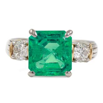 4.06ct Emerald & Diamond Ring