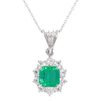 1.36ct Emerald & Diamond Pendant