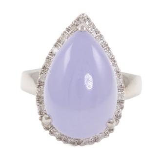11.92ct Lavender Jade & Diamond Ring
