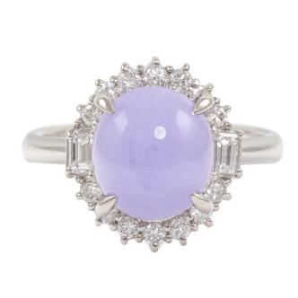 3.63ct Lavender Jade & Diamond Ring