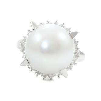 13.1mm South Sea Pearl & Diamond Ring