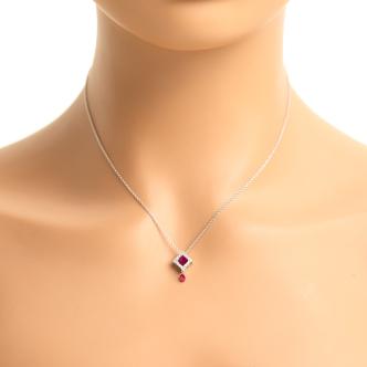 0.47ct Ruby and Diamond Pendant
