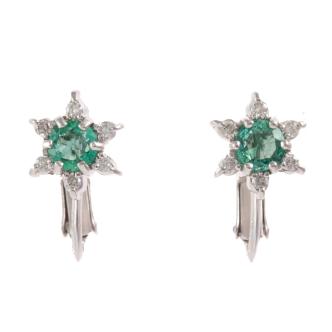 0.50ct Emerald and Diamond Earrings