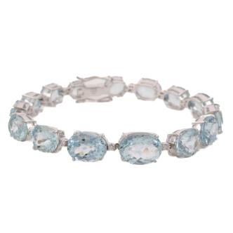 37.93ct Aquamarine and Diamond Bracelet