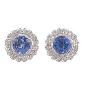 1.03ct Tanzanite and Diamond Earrings