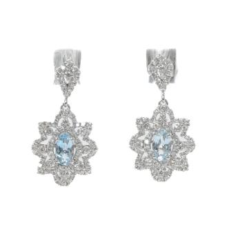 0.39ct Aquamarine and Diamond Earrings