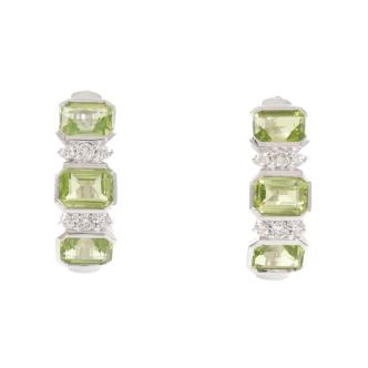 1.34ct Peridot and Diamond Earrings