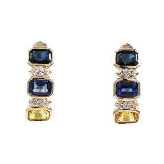 1.60ct Sapphire and Diamond Earrings
