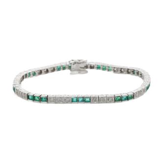 1.60ct Emerald and Diamond Bracelet