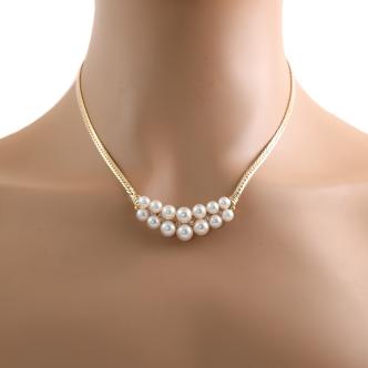 7.5mm Akoya Pearl & Diamond Necklace