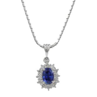 1.19ct Sapphire and Diamond Pendant