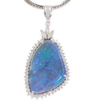 Black Opal and Diamond Necklace